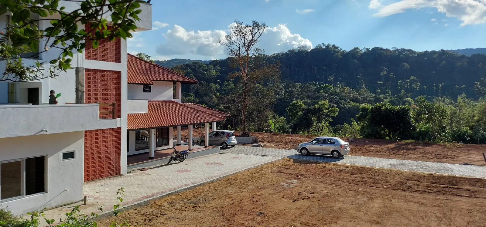 Villa with forest backdrop