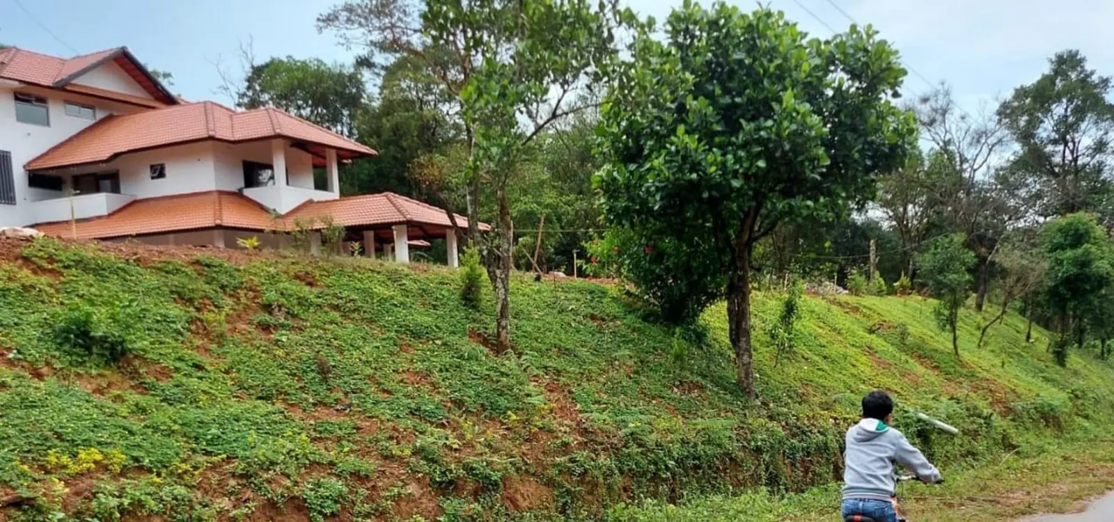 Villa above a green slope