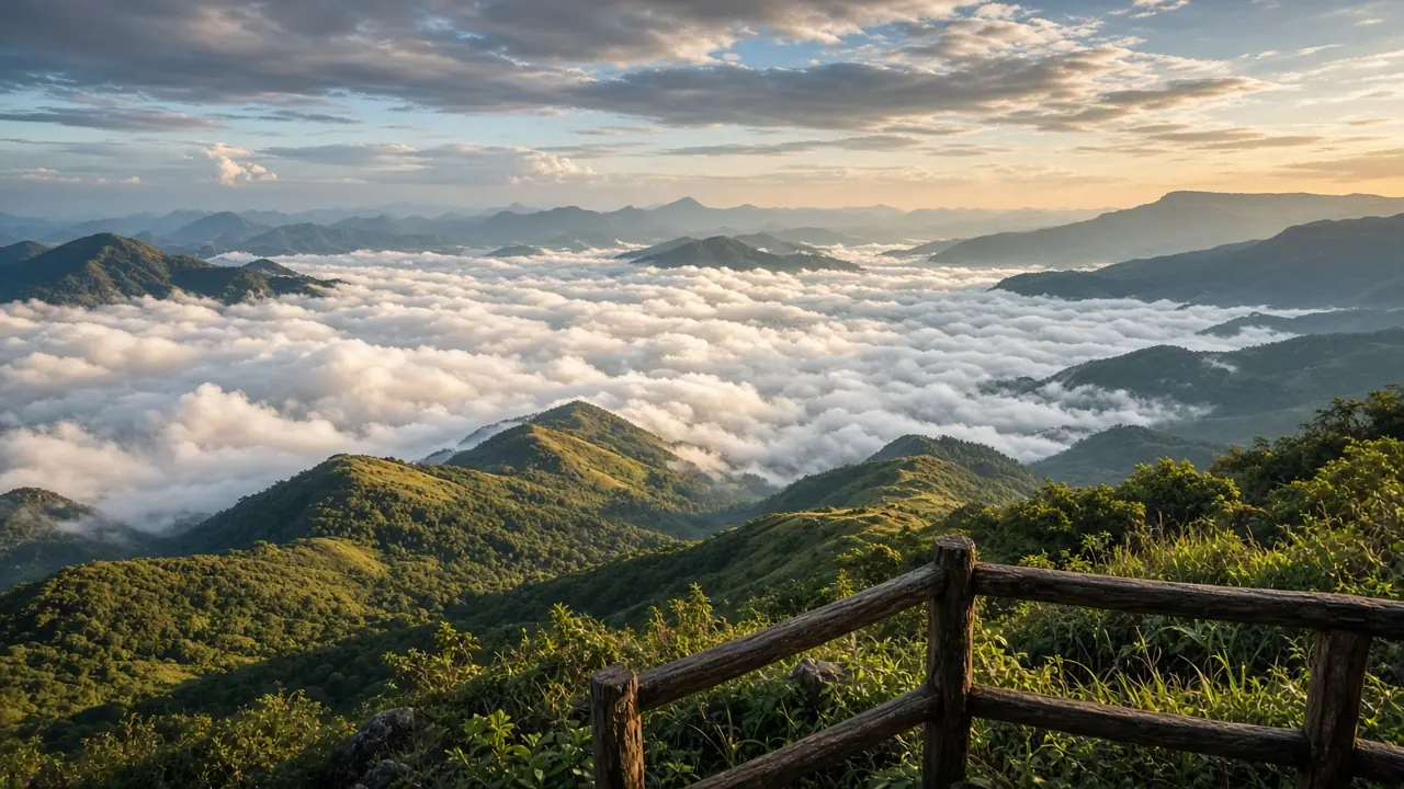 Sea of clouds over Western Ghats ridges